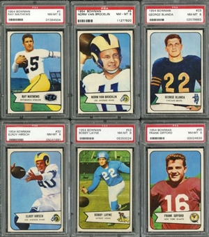 1954 Bowman Football PSA Graded NM-MT 8 Complete Set of 128 Cards (#10 on PSA Set Registry)